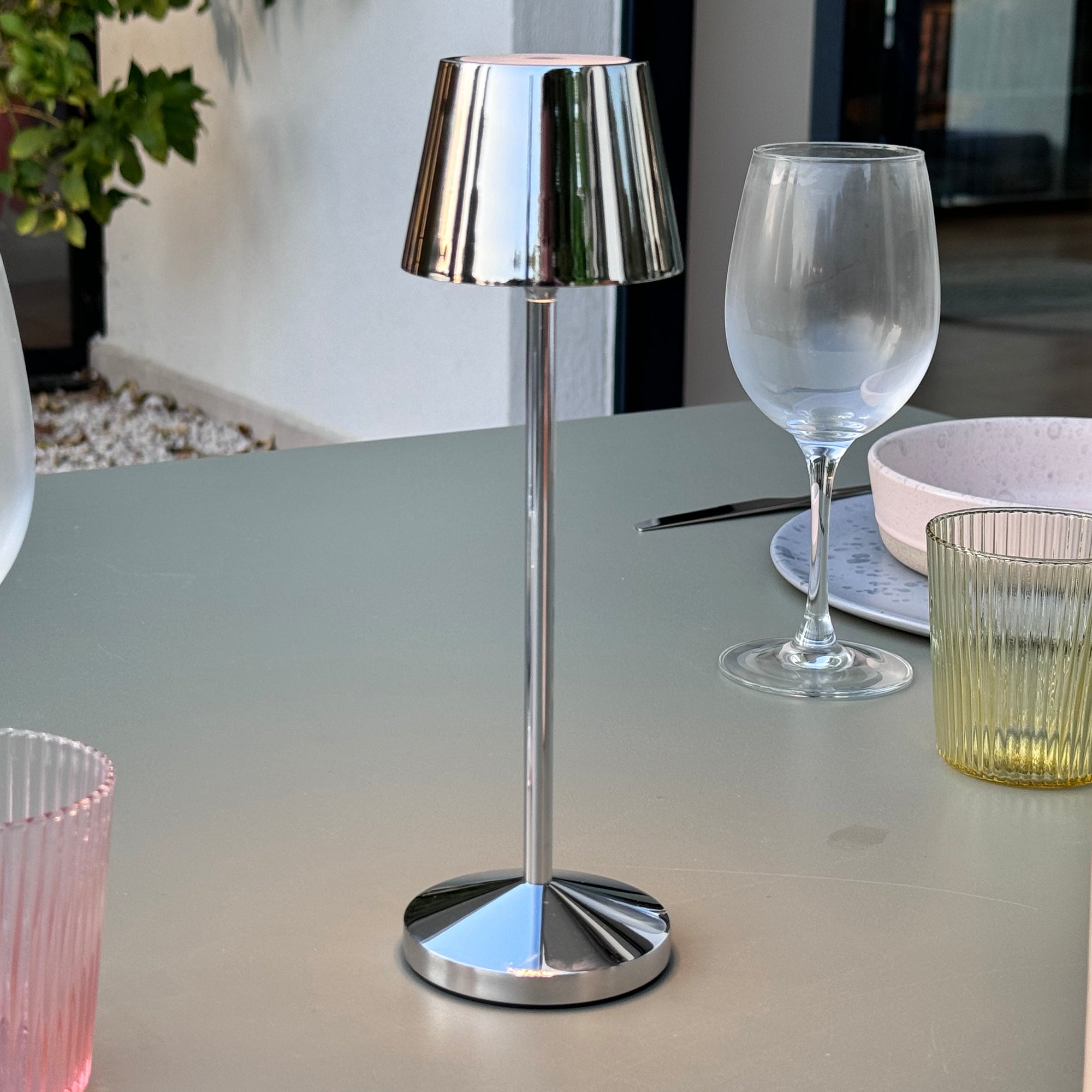 Lampe de table sans fil EMILY Argent H25cm