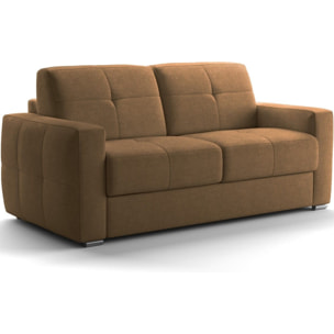 Canapé capitonné convertible 3 places en tissu chenille - ouverture express - CASSIAN