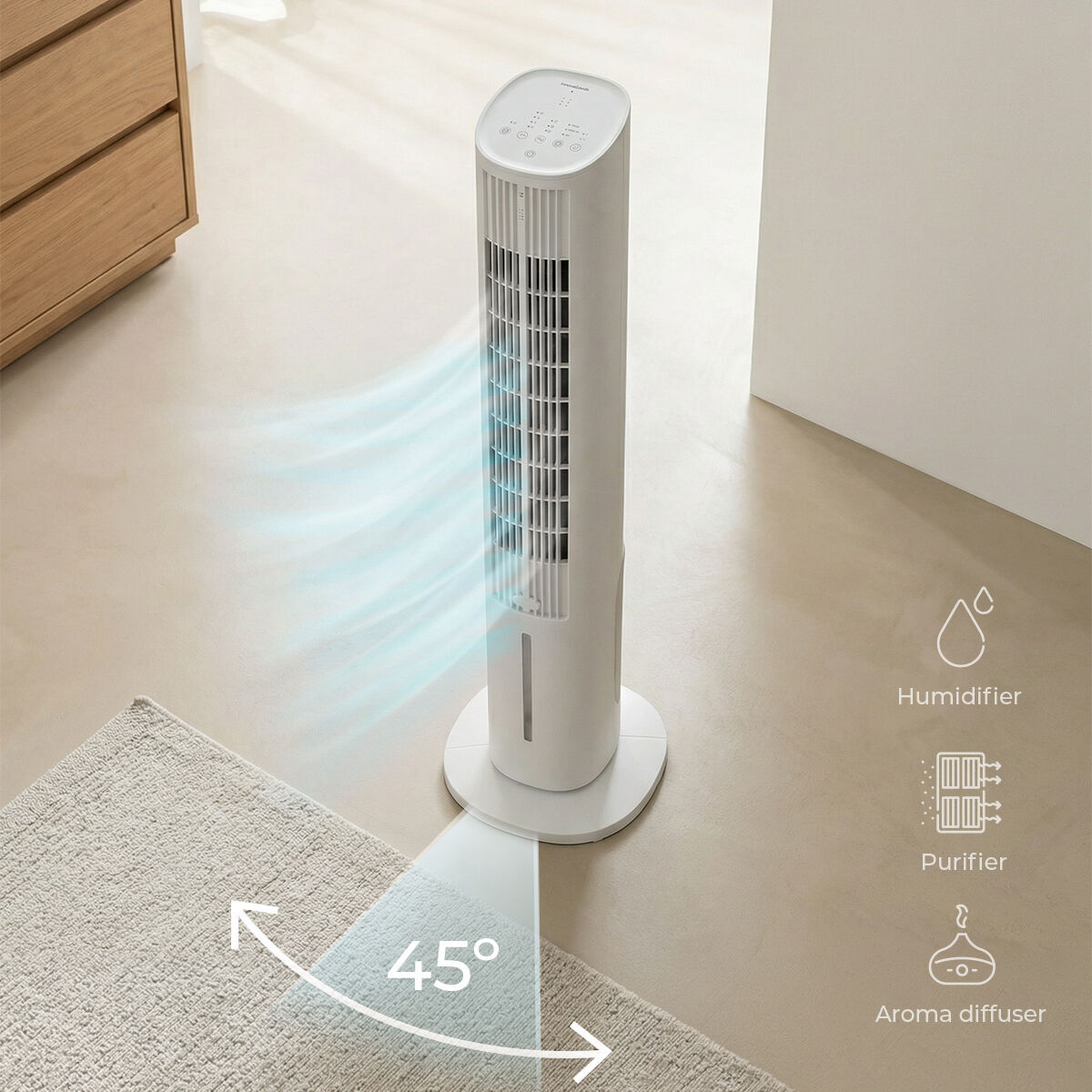 Climatiseur Évaporatif Portable Tour Multifonction avec Télécommande Hushly InnovaGoods
