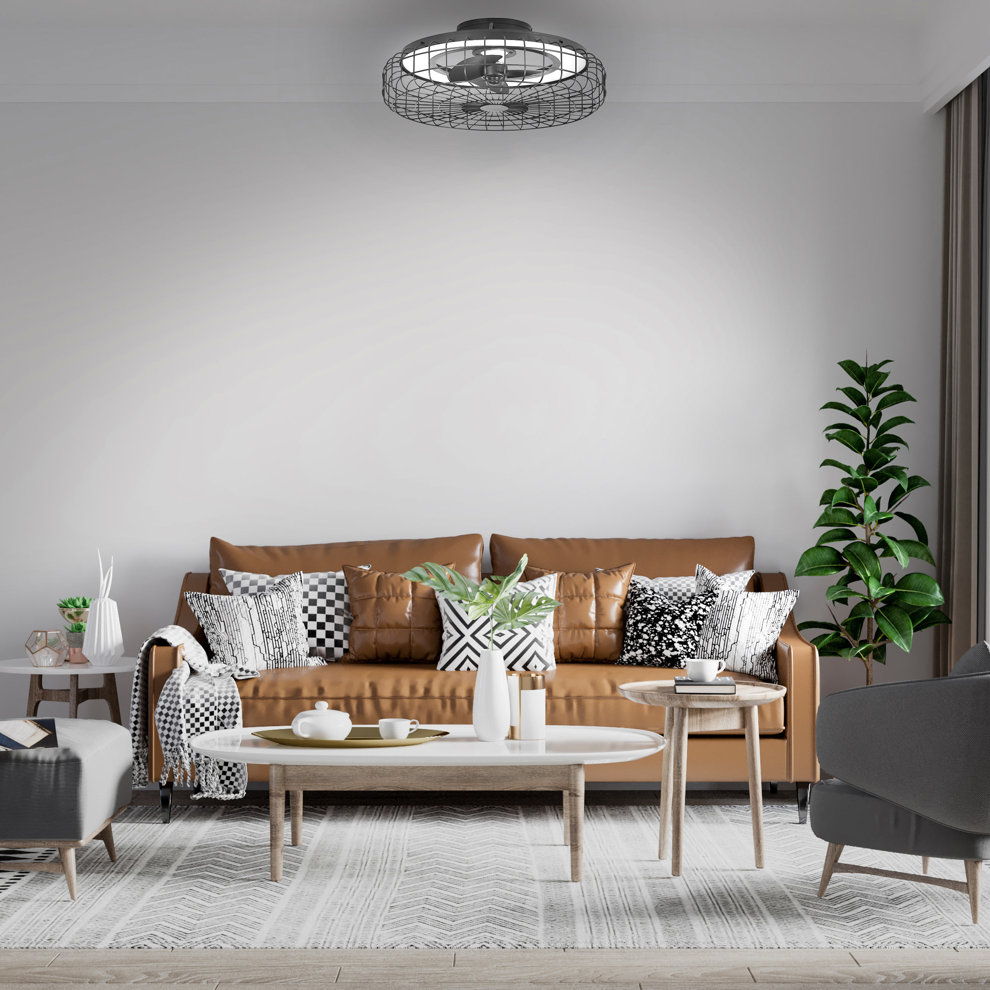 Forlight Merak - Ventilador de Techo con Lámpara LED sin Aspas. Ventilador de Plafón 6 Velocidades y Luz Regulable 2700-6000K