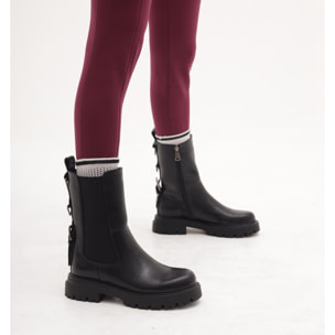 STIVALETTO ELASTICO E ZIP NERO