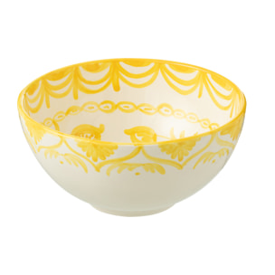 J-Line bol Granada High  - céramique - blanc/jaune - large - Ø 28 cm
