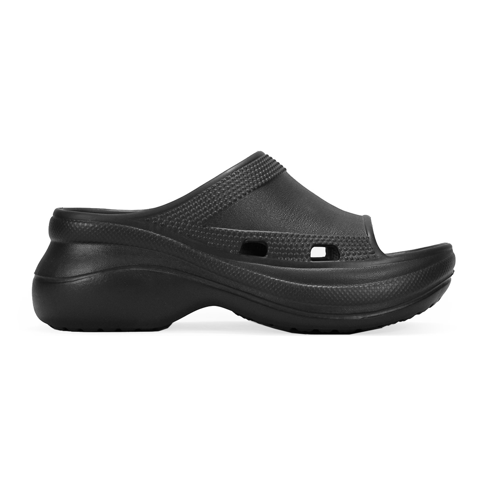Sandalias de goma con plataforma negras