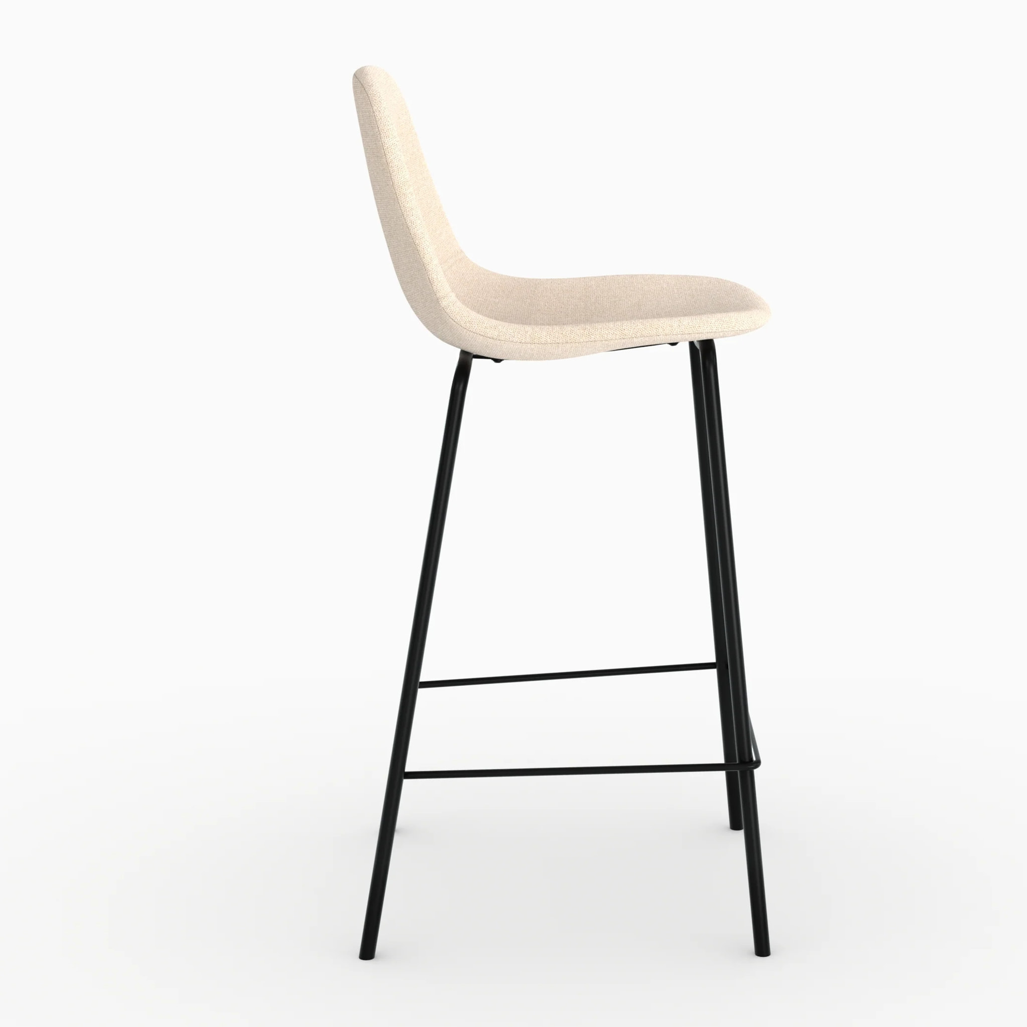 Lot de 2 chaises pour îlot central en tissu beige 65,5 cm - Henrik