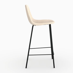Lot de 2 chaises pour îlot central en tissu beige 65,5 cm - Henrik