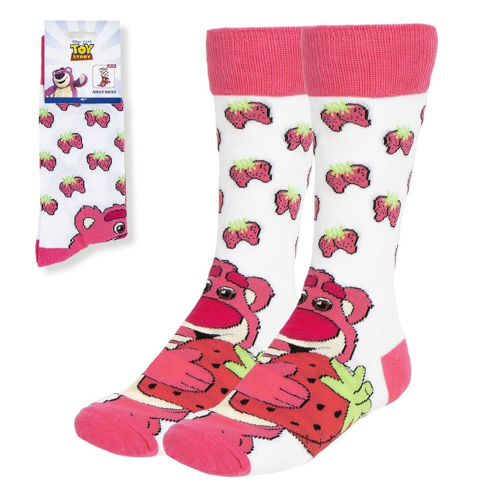 Calcetines toy story diseño dibujos lotso rosa