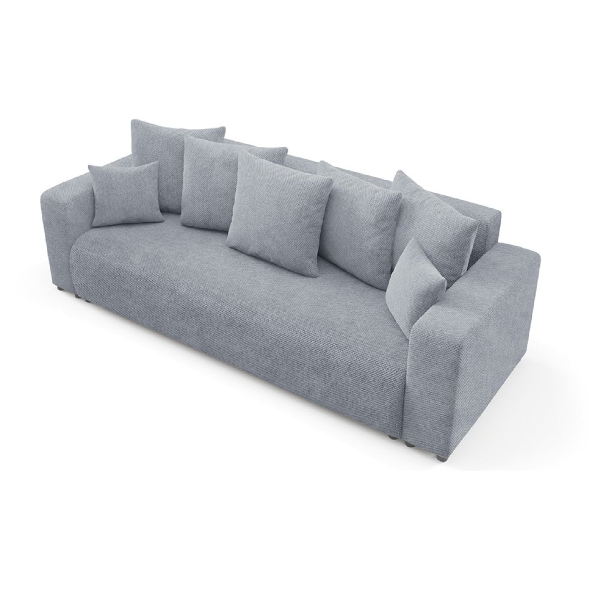 GLORIA - Canapé droit convertible 3 places en tissu gris foncé