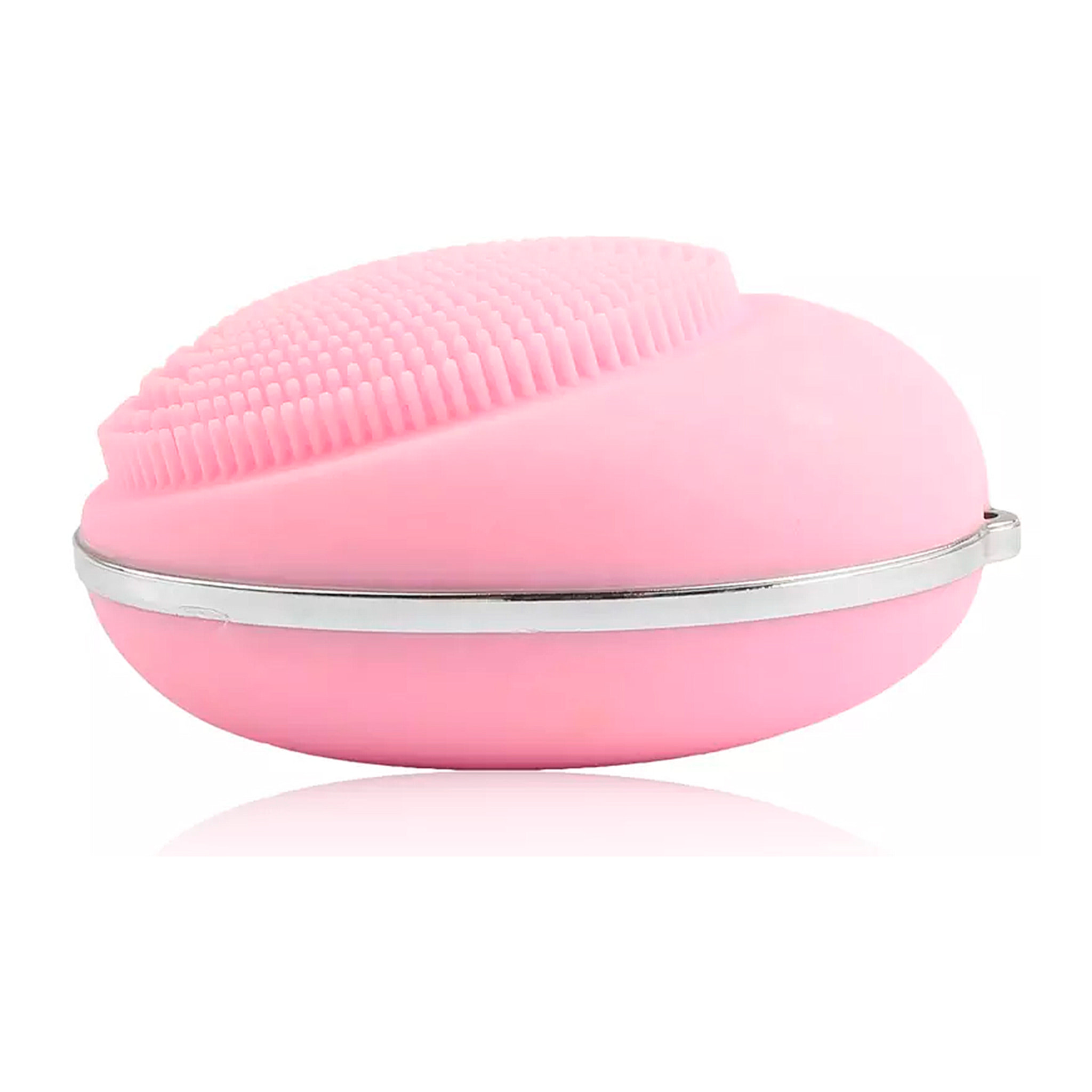 DAM Micro cepillo eléctrico de silicona para la limpieza y masaje facial. Batería incorporada, hasta 110 usos. 4x2,5x5 Cm. Color: Rosa Claro