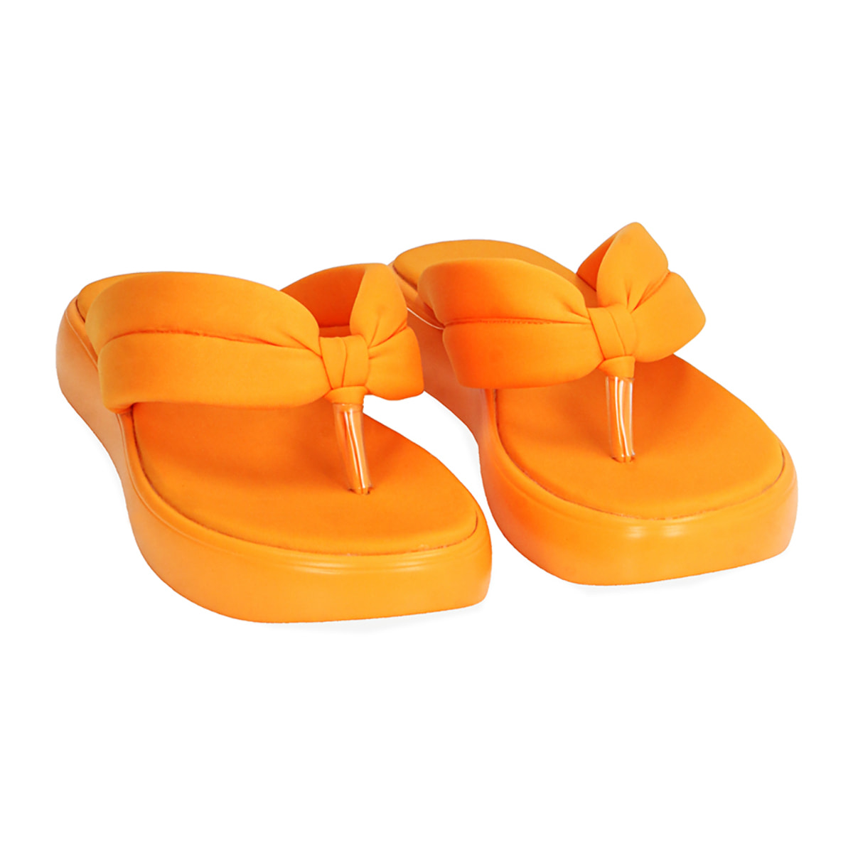 Chanclas tipo flip-flop naranjas de nylon