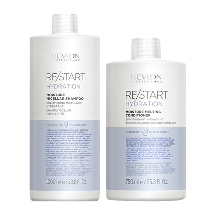 REVLON PROFESSIONAL Kit Restart Hydration Miccelar Shampoo 1000ml + Conditioner 750ml