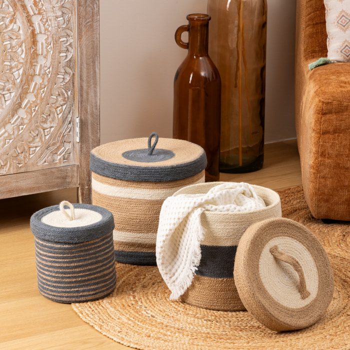 3 paniers "Oceane" en jute