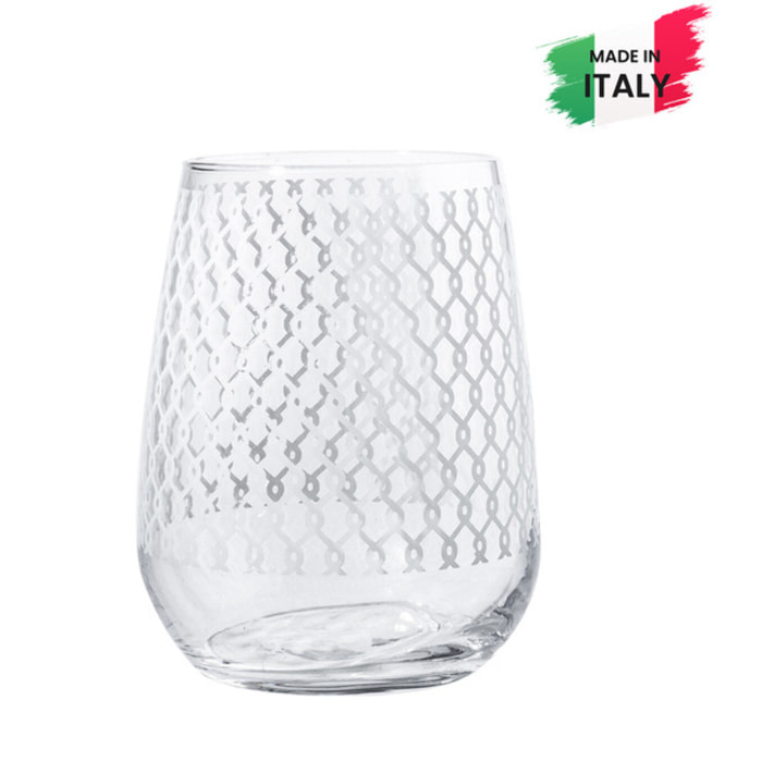 Set 6 bicchieri da acqua Biancospino con serigrafia