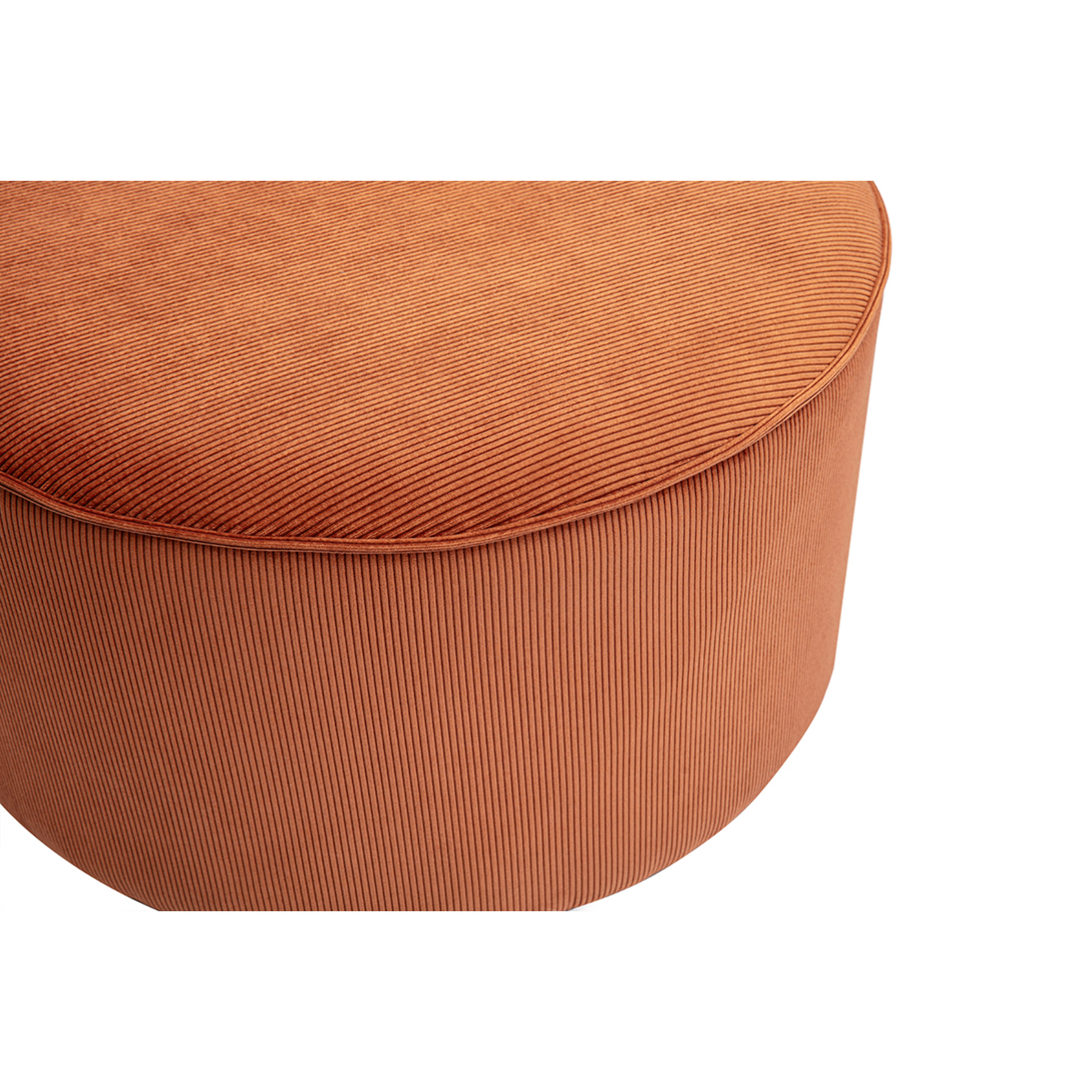 Pouf rond en velours côtelé terre brûlée D70 cm PAUL
