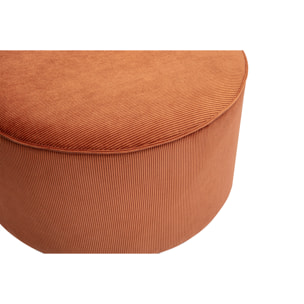 Pouf rond en velours côtelé terre brûlée D70 cm PAUL