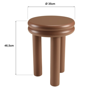 AGATHE - Table d'appoint ronde en bois peint terracotta D35cm