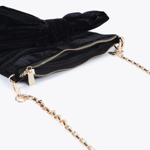 Borsa in velluto con fiocco frontale