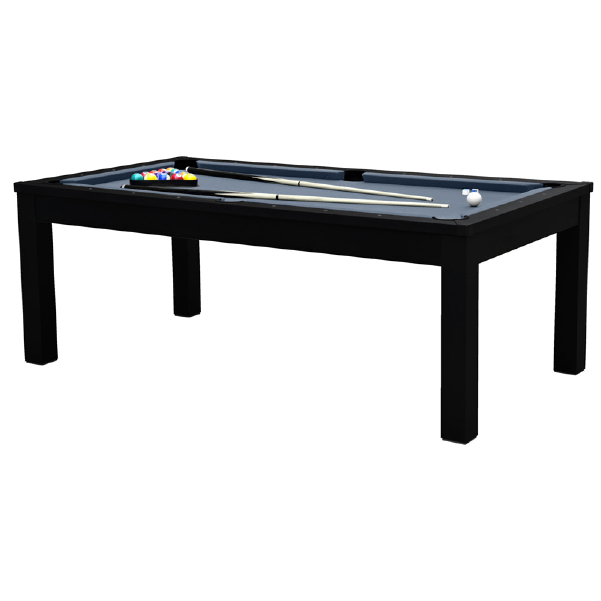 Table de billard convertible noire tapis gris - Eddie