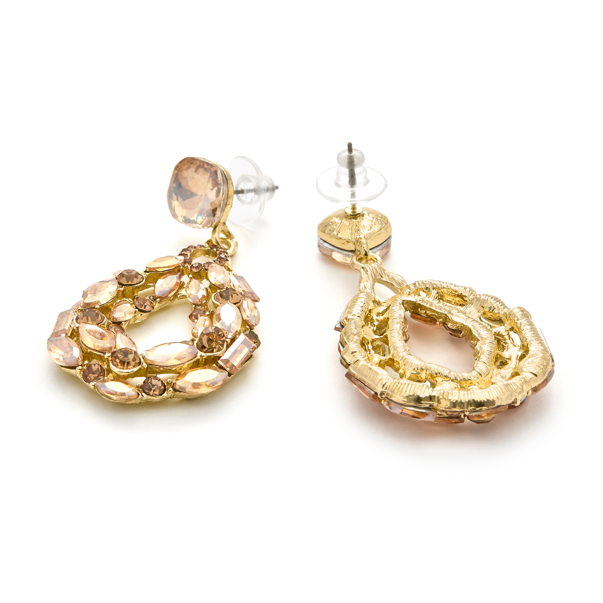 Pendientes con Cristal Multicolor acabado oro 18k