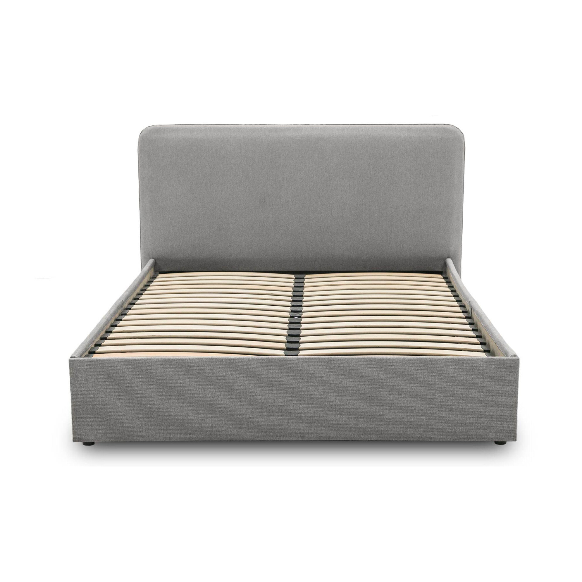 Goyave - lit coffre - 160x200 - en tissu - sommier inclus - Gris