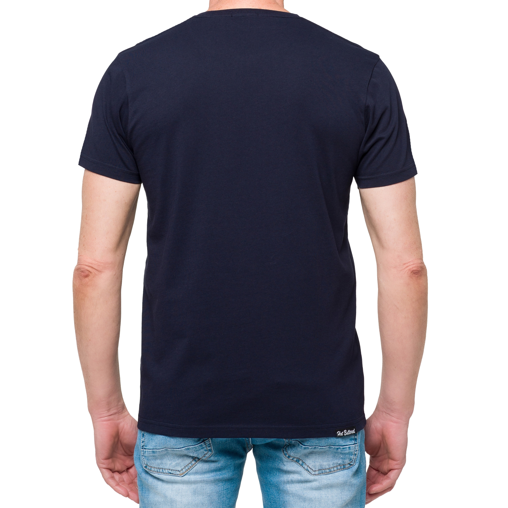 T-shirt in cotone 150 gr Hot Buttered Lizard Colore Blu Navy