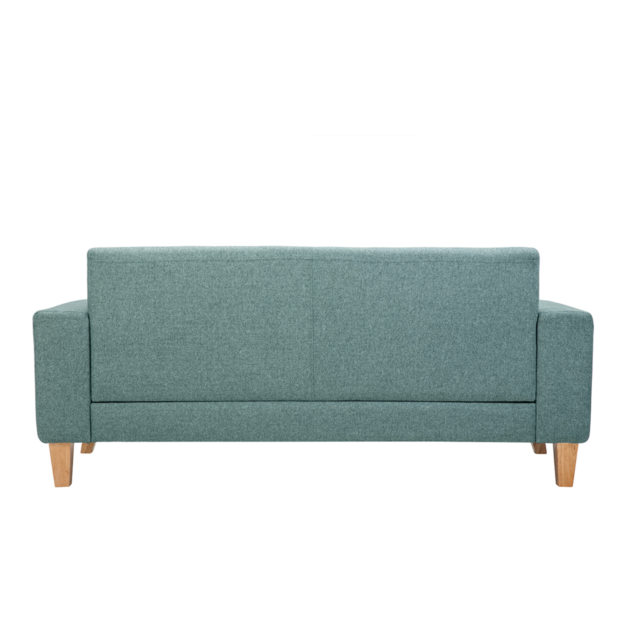 Canapé scandinave 3 places en tissu vert de gris et bois clair FJORD
