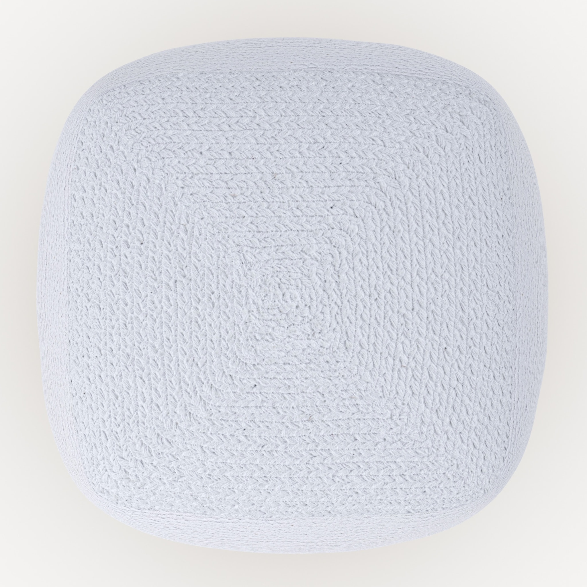 Pouf en jute beige et blanc D40 cm - Billy