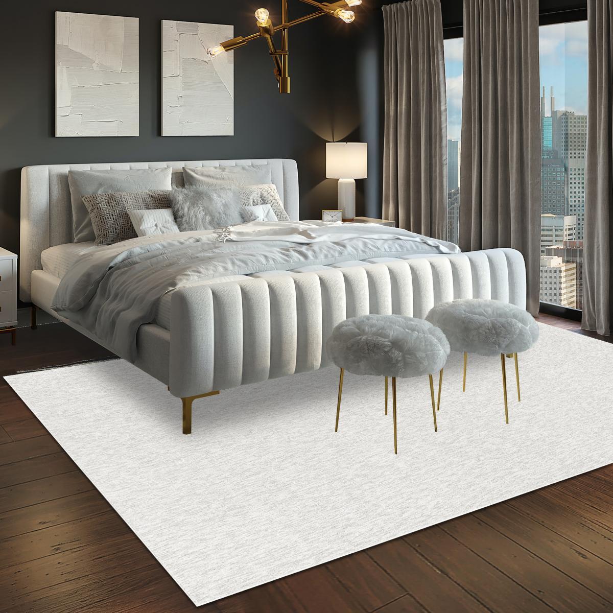 Tapis salon et chambre tissé motif uni MASU