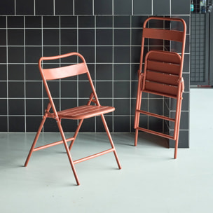 Chaise de jardin pliante acier (lot de 2) AMÉLIA