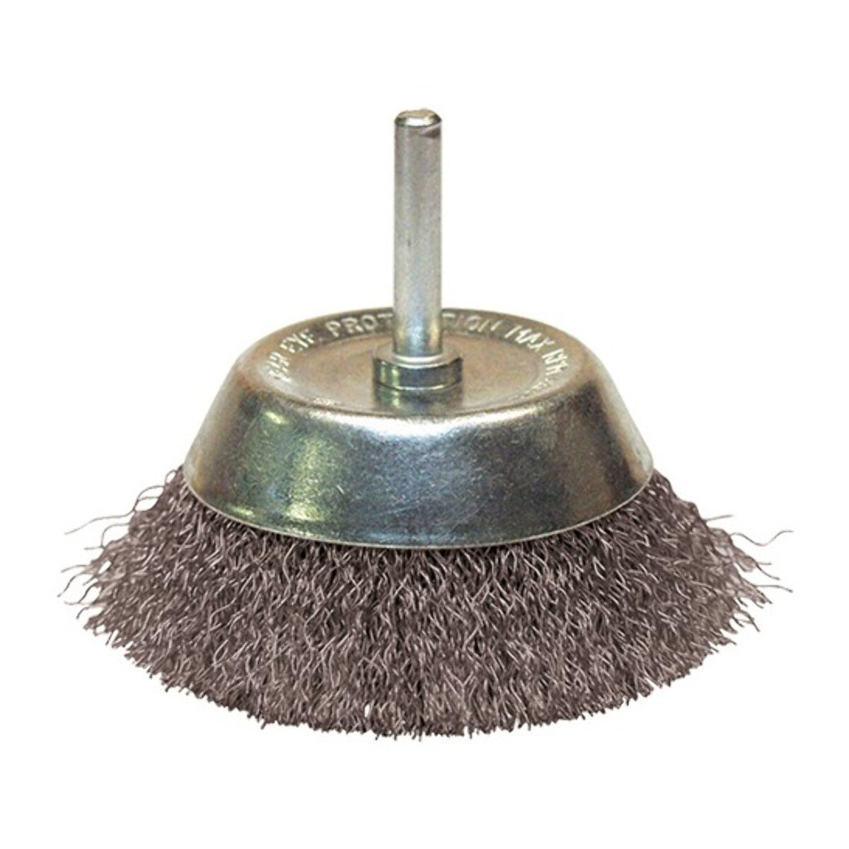 Brosse conique sur tige fil acier ondulé décapage dur bois/métal - D. 75 mm - Q. 6 mm - fil 0.30 - LEMAN - 310.075V