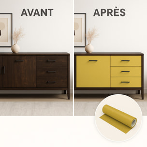 Rouleau adhésif décoratif Vinyle au Mètre - Or - Sticker Lavable Imperméable Mur Cuisine Meubles