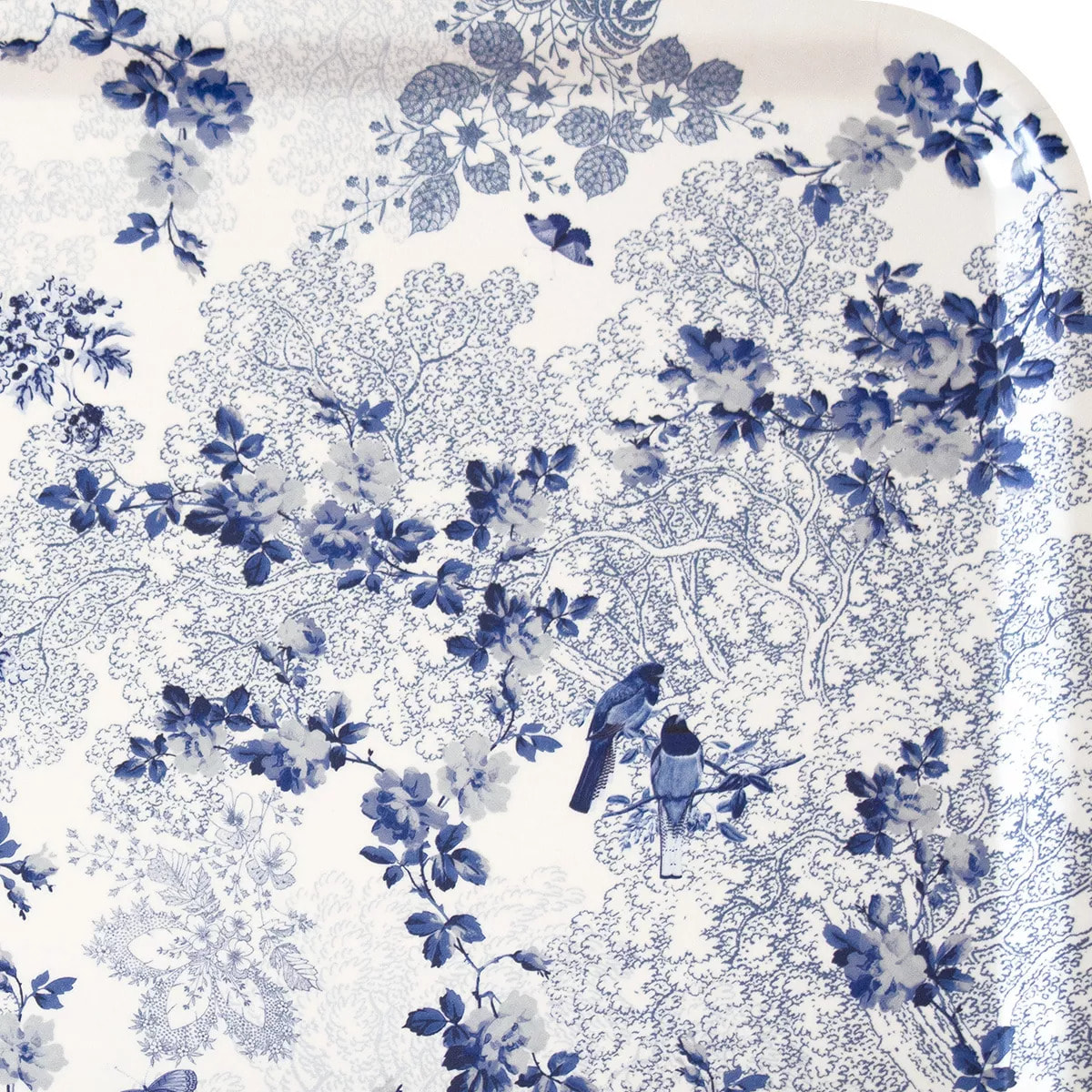 Plateau bois imprimé bleu Voliere bleu