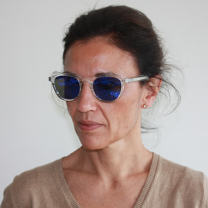 Gafas de sol OCEAN BONDI BEACH - Blanco transparente brillante / Revo azul