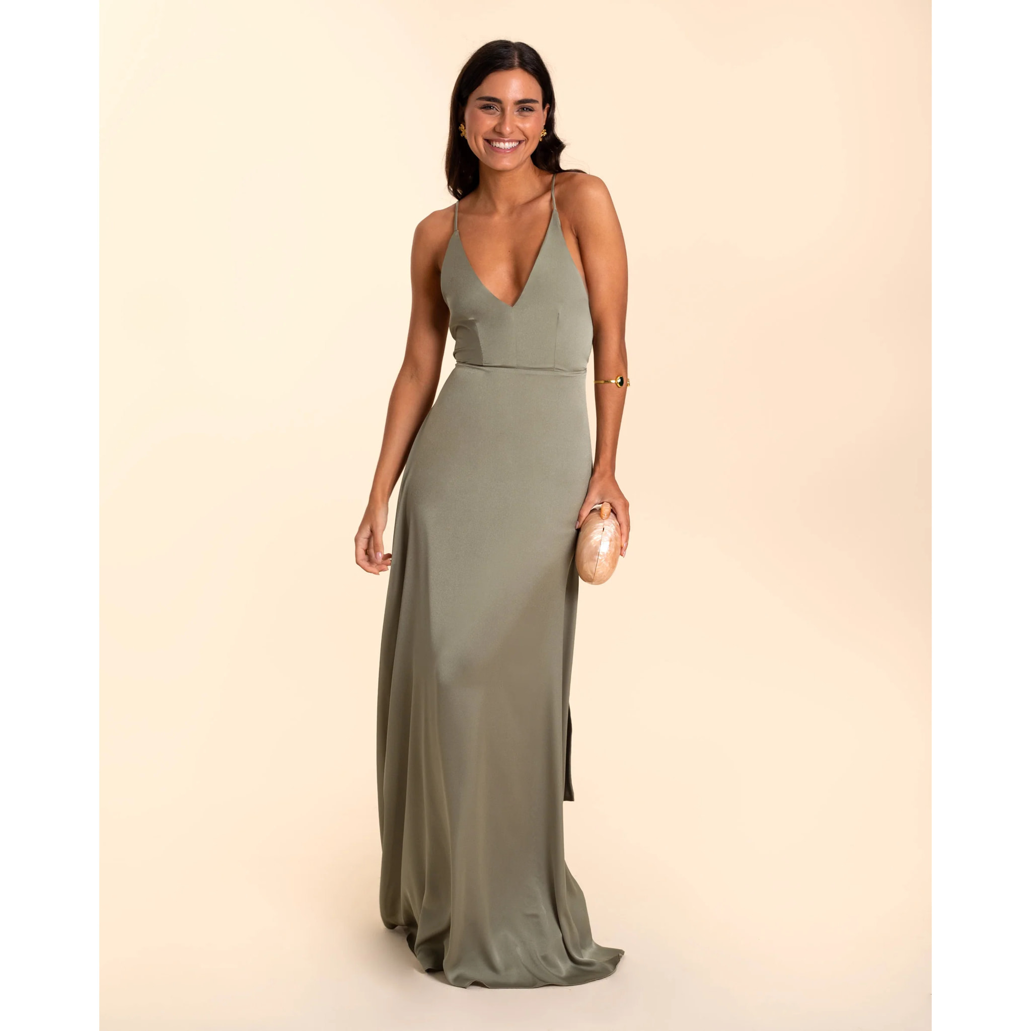 Vestido largo satinado