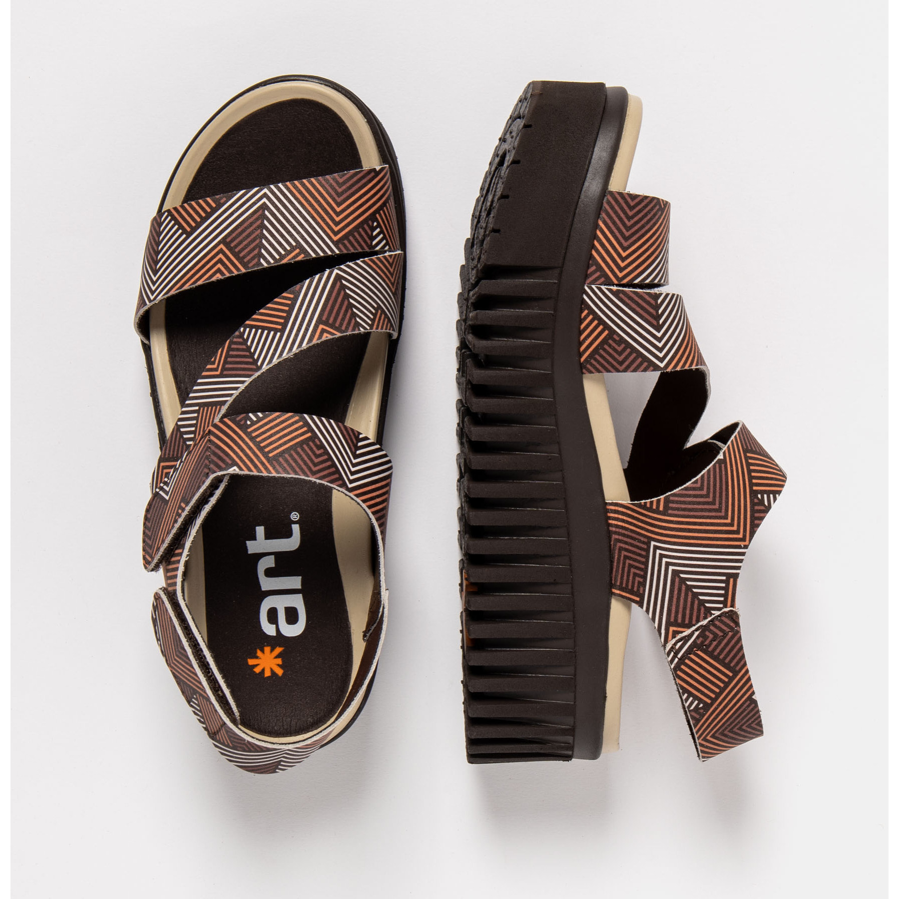 Sandalia de cuña 1573 FANTASY LINES BROWN/BRIGHTON color Lines brown