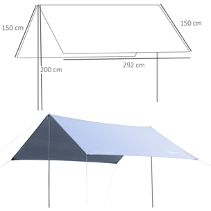 Toldo de Refugio Portátil Protección Solar 3x3 m Blanco