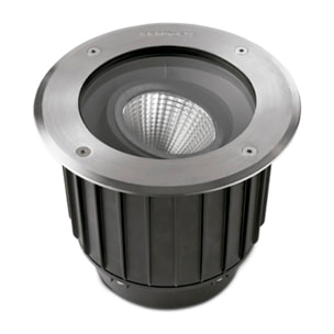 Ledsc4 - Empotrable de suelo Gea Cob LED Aluminium ø185mm Acero inoxidable AISI 316, Aluminio, Cristal Acero inoxidable AISI 316, Transparente