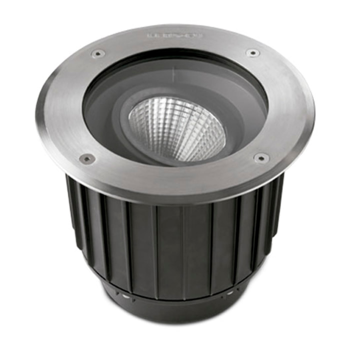 Ledsc4 - Empotrable de suelo Gea Cob LED Aluminium ø185mm Acero inoxidable AISI 316, Aluminio, Cristal Acero inoxidable AISI 316, Transparente