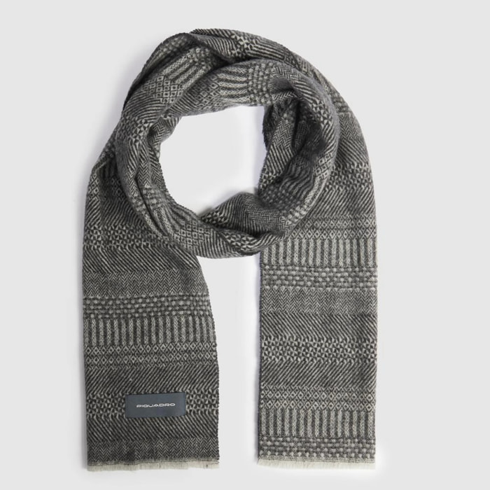 Piquadro Sciarpa in pura lana 100% con motivo district check