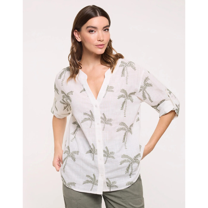 Camisa Estampado Bordado Verde - Australis