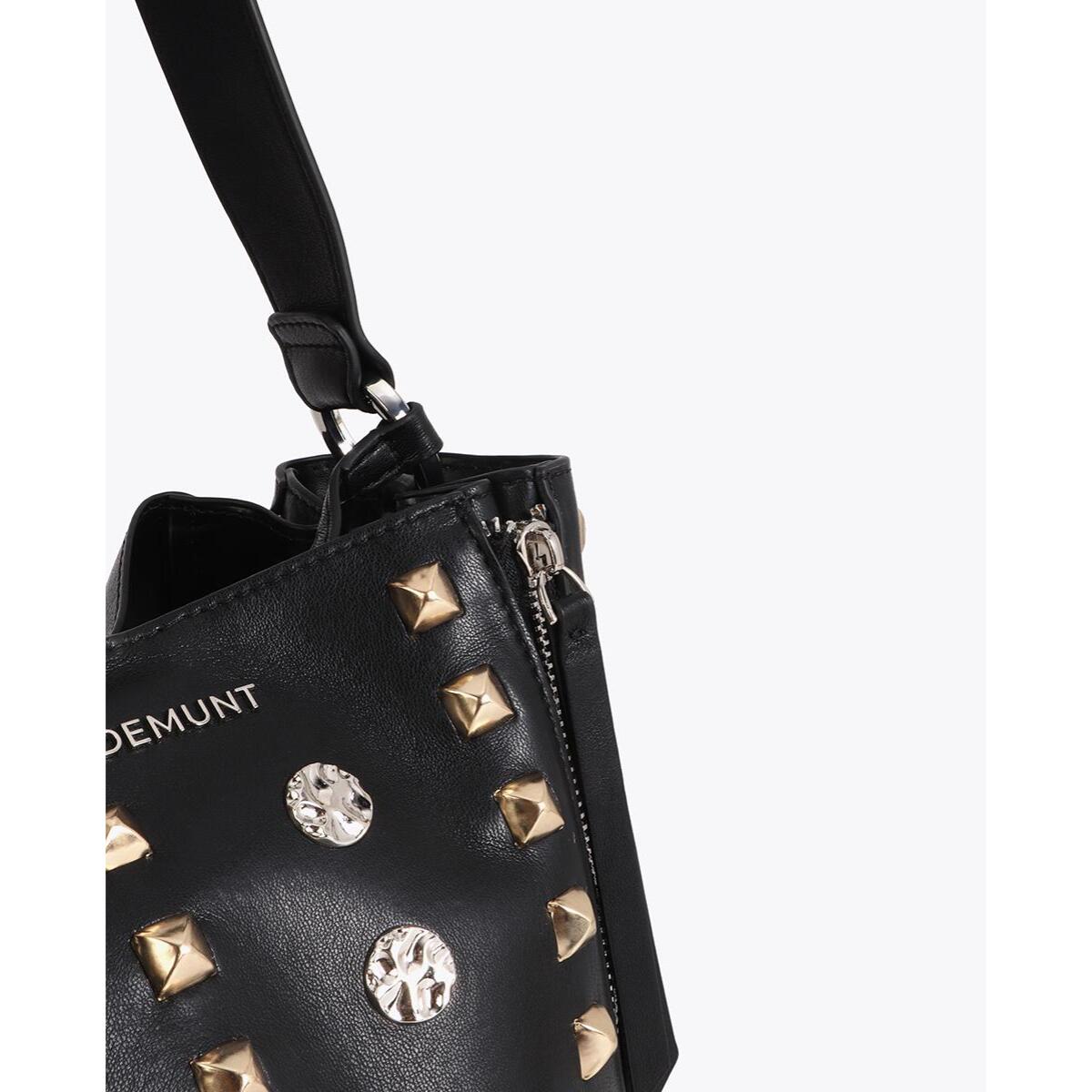 Borsa a tracolla con borchie oro e argento