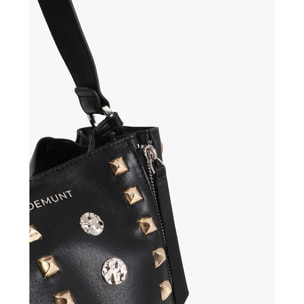 Borsa a tracolla con borchie oro e argento