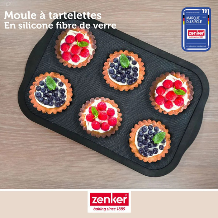 Moule 6 mini tartelettes 28 x 18 cm Zenker Silicone fibre de verre