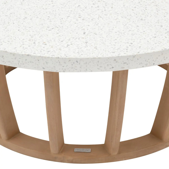 Table basse de jardin ronde "Lemindo" 100cm en eucalyptus