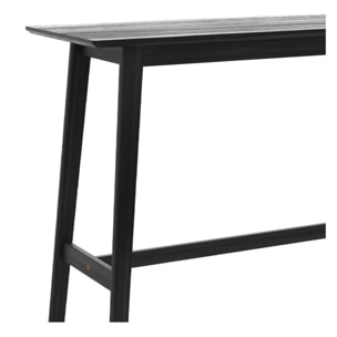 Table de bar rectangulaire 4 personnes en bois noir 120 cm - Buvette