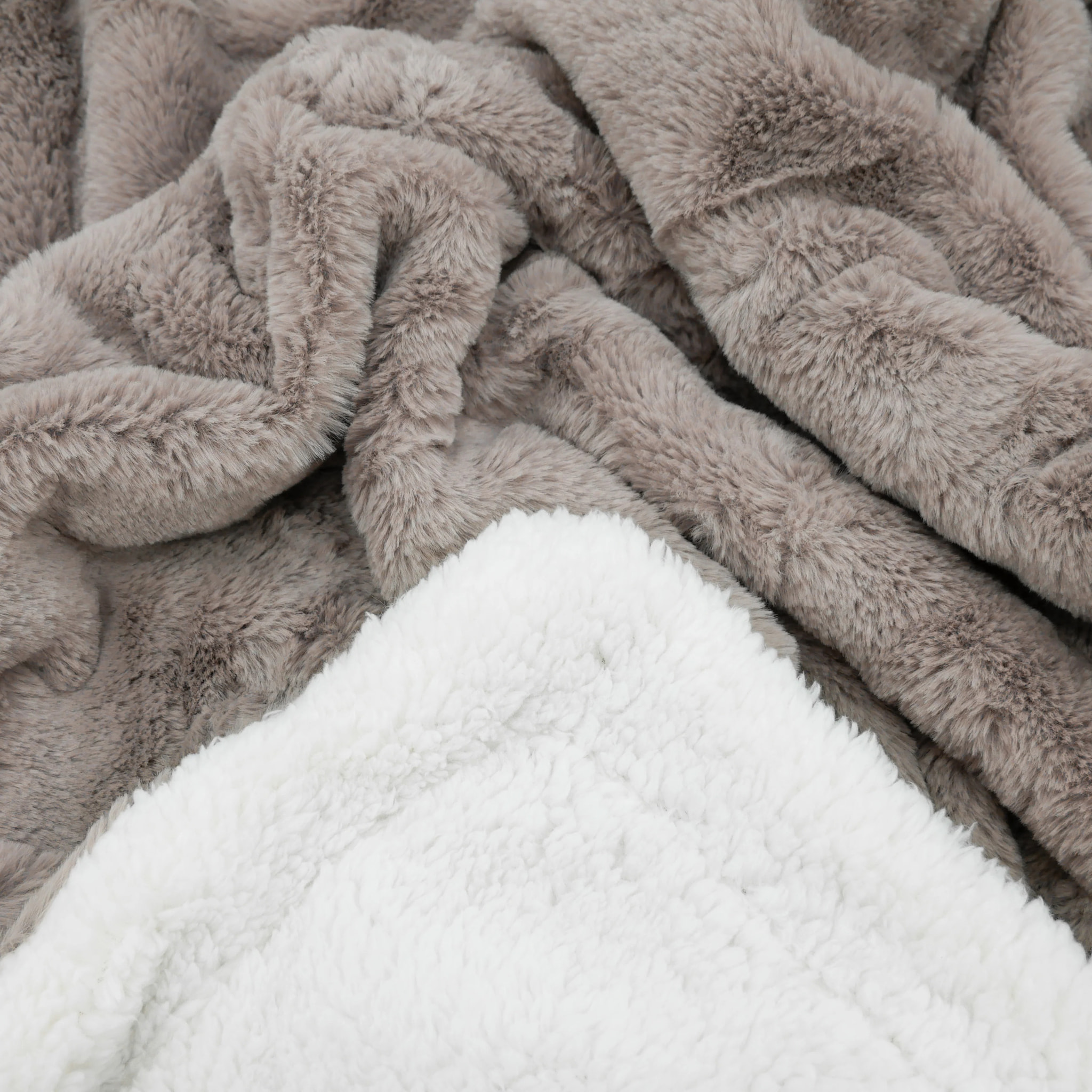 Couverture imitation "Lapin" - Cocoon Beige Taupe - 220x240cm - 610g/m²