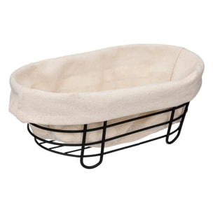 Corbeille en acier 28cm beige/noir