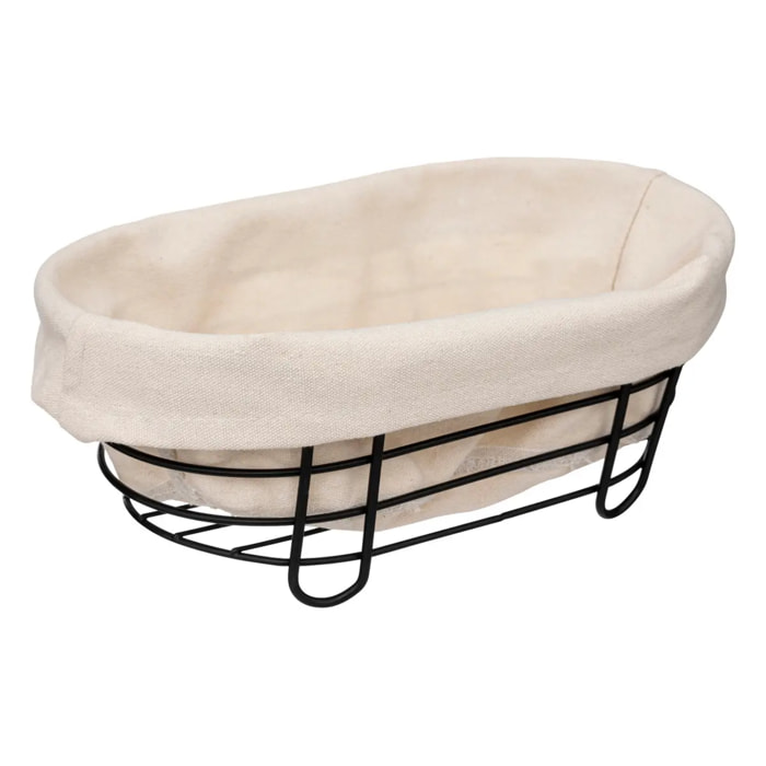 Corbeille en acier 28cm beige/noir