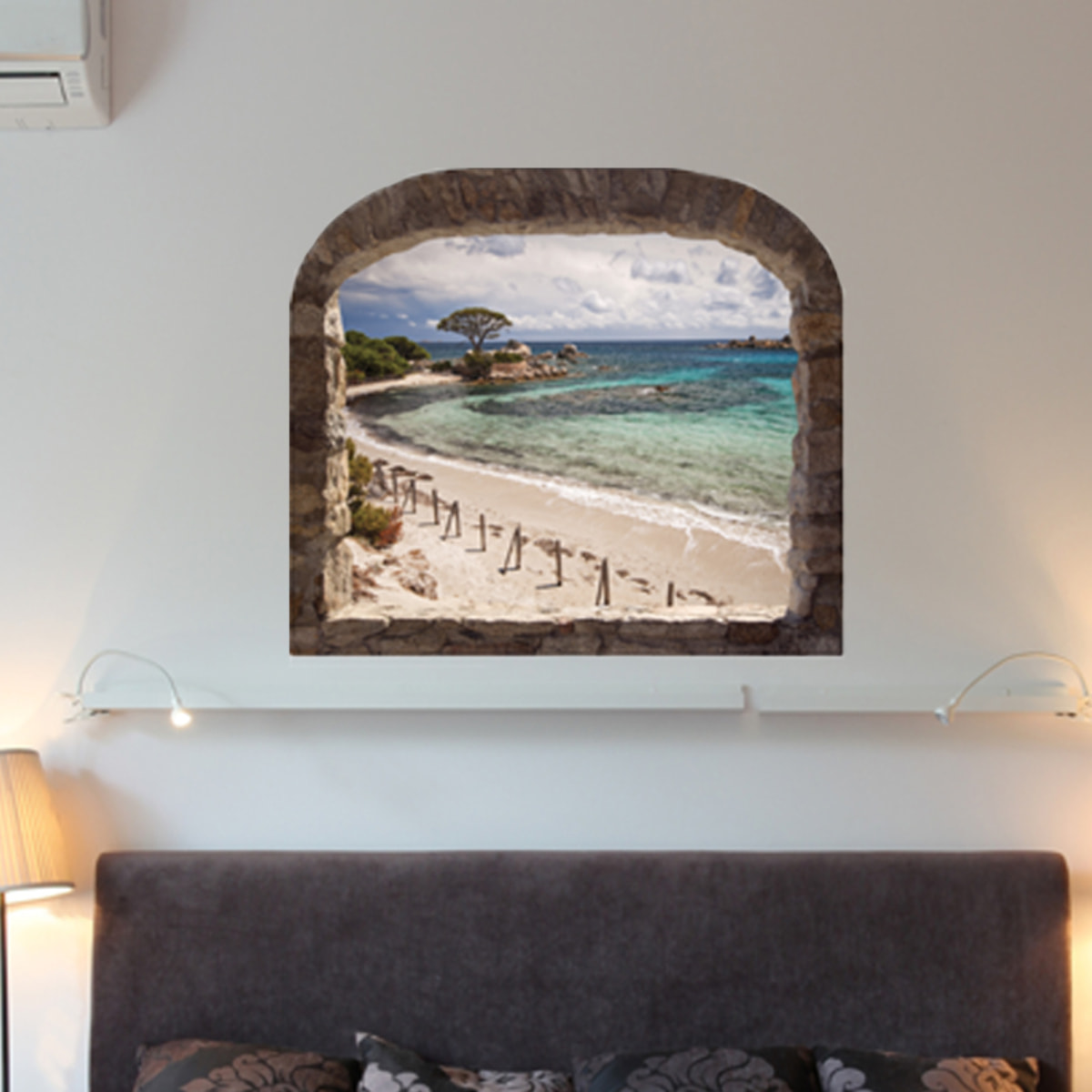 Stickers muraux 3D | Sticker Mural Autocollant effet CORSICA - Stickers adhésifs 3D Chambre Salon Trompe l'oeil