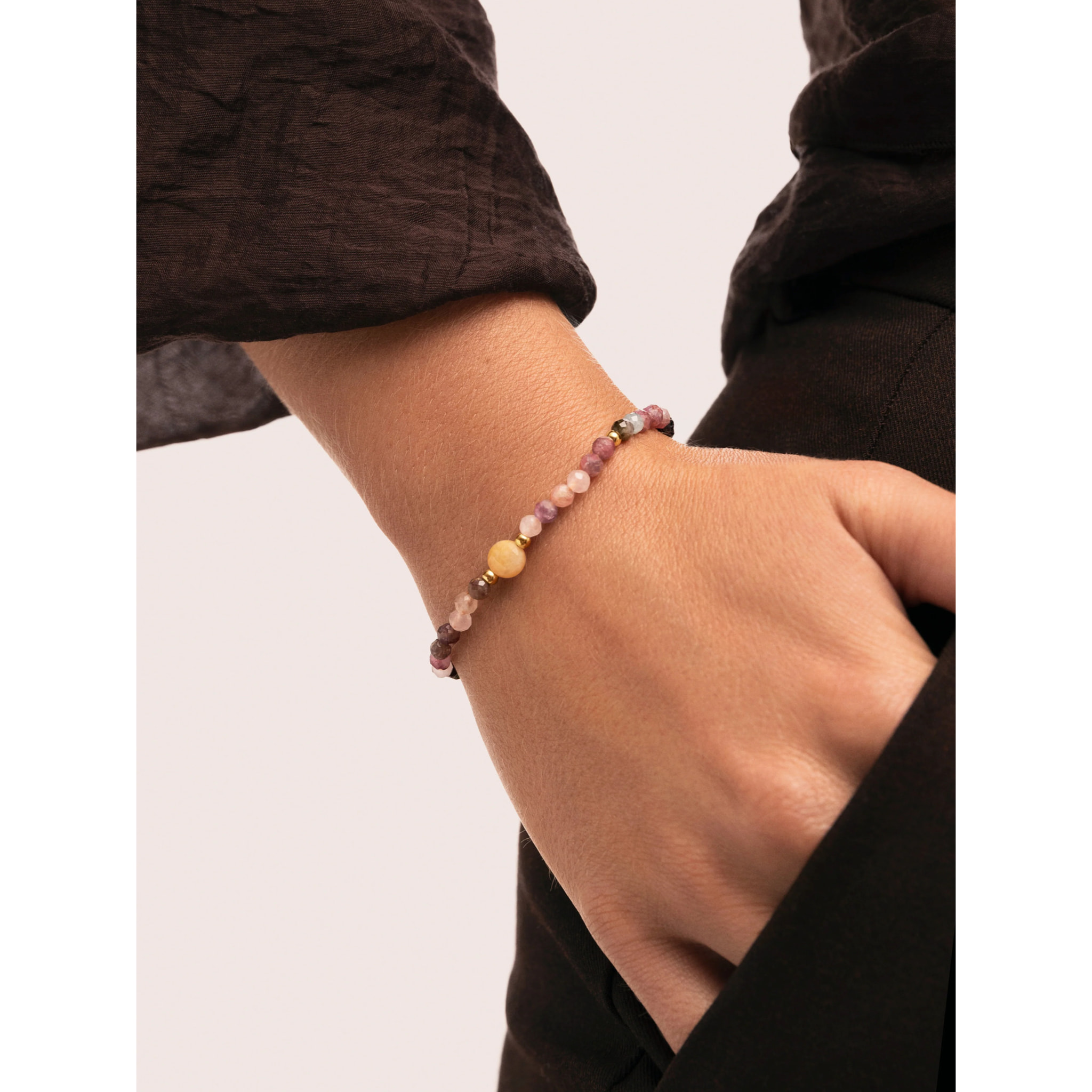 Pulsera Amulet Cats Eye Acero Baño Oro