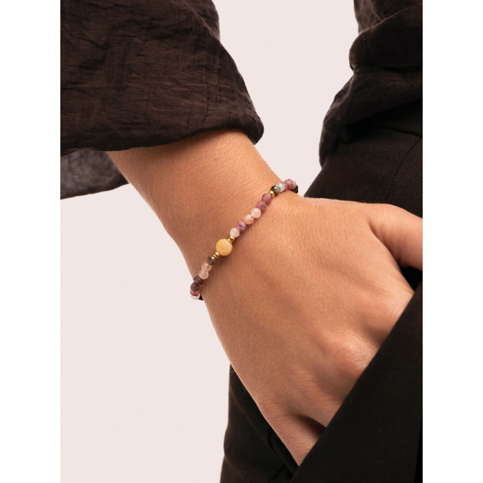 Pulsera Amulet Cats Eye Acero Baño Oro